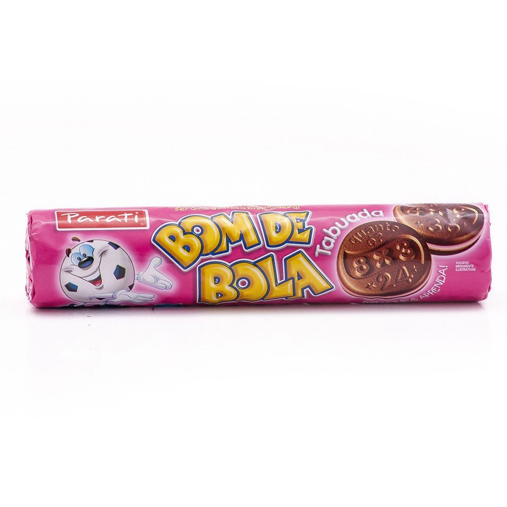 Biscoito Chocolate Recheio Morango Tabuada Bom De Bola Pacote 110g