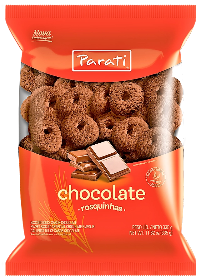 Biscoito Rosquinha Chocolate Parati Pacote 335g