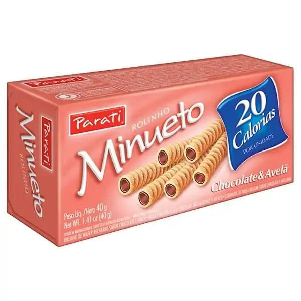Biscoito Wafer Minueto Rolinho Avela