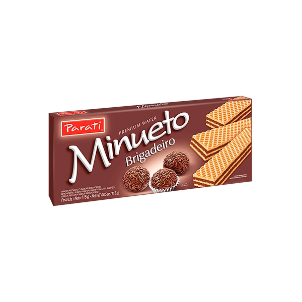 Biscoito Wafer Recheio Brigadeiro Minueto Pacote 115g