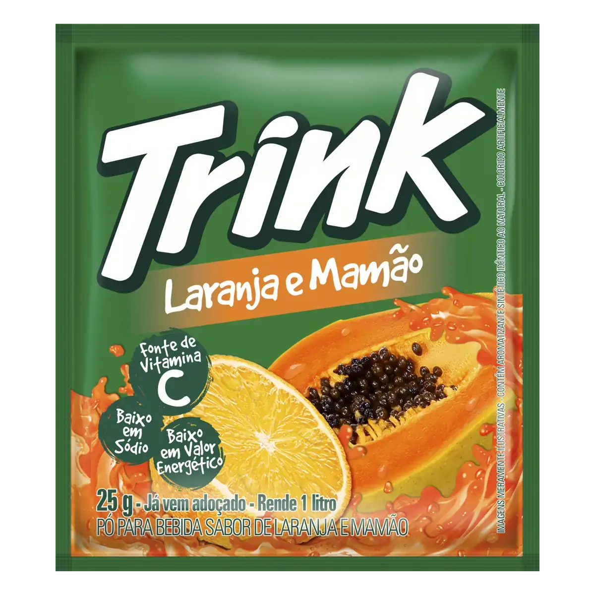 Refresco Em Pó Laranja E Mamão Trink Pacote 25g