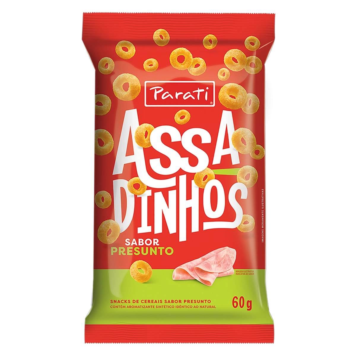 Snack De Cereais Presunto Parati Assadinhos Pacote 60g