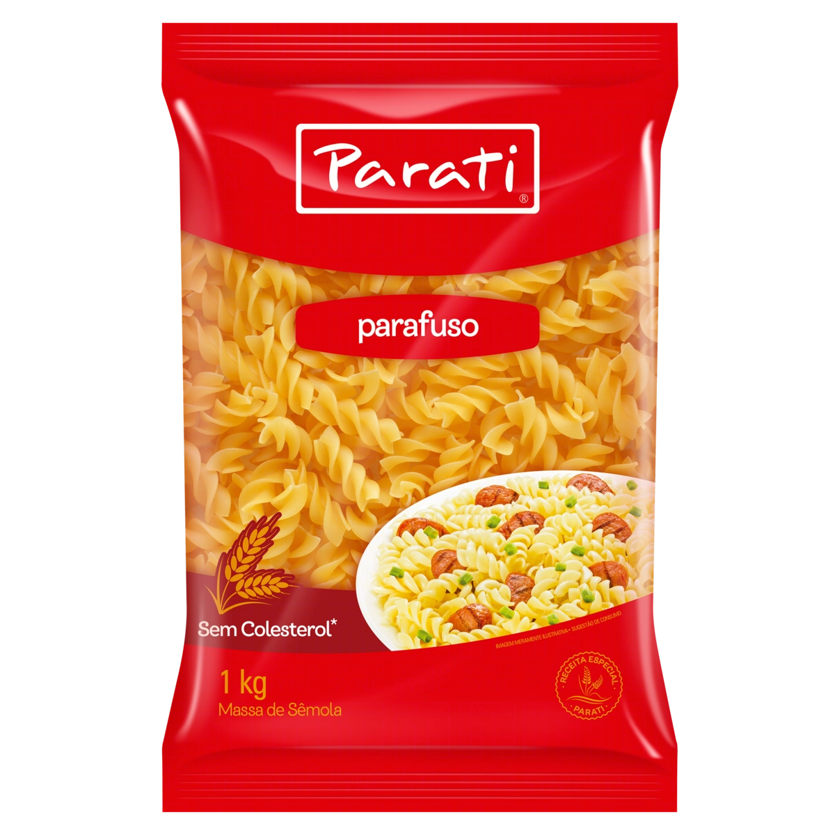 Macarrão De Sêmola Parafuso Parati Pacote 1kg