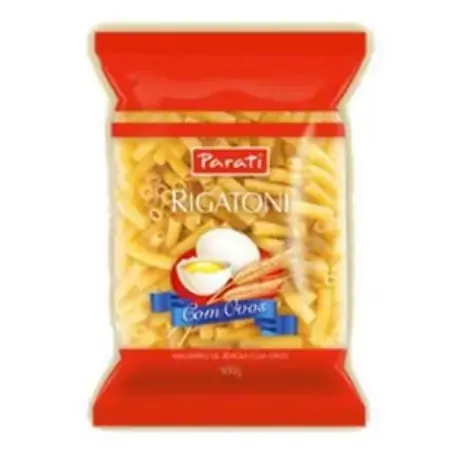 Macarrão De Sêmola Com Ovos Rigatoni Parati Pacote 500g