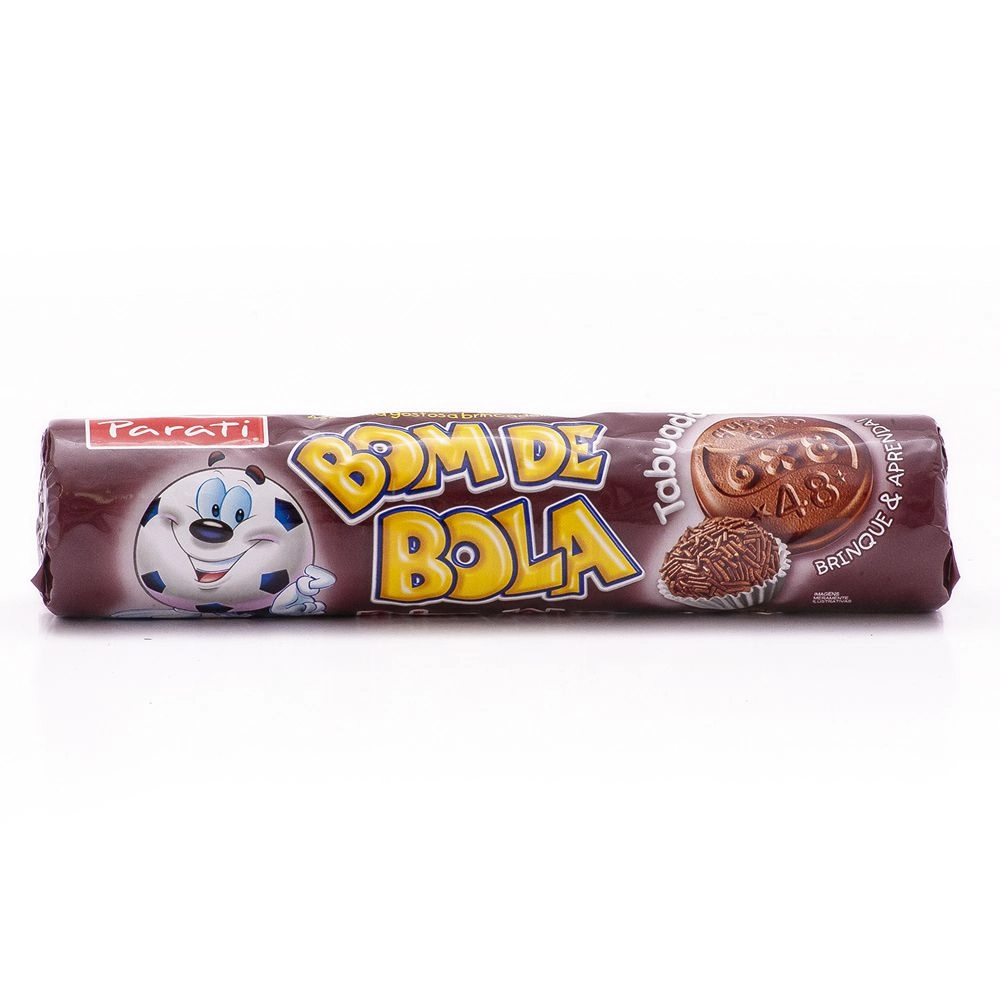 Biscoito Chocolate Recheio Brigadeiro Tabuada Bom De Bola Pacote 110g