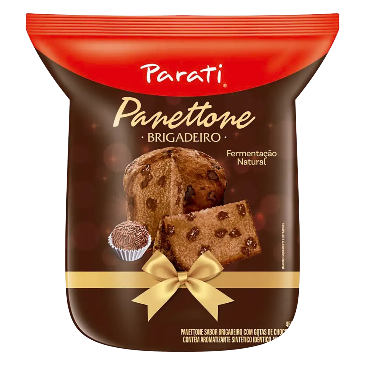 Panettone Com Gotas De Chocolate Brigadeiro Parati Pacote 450g