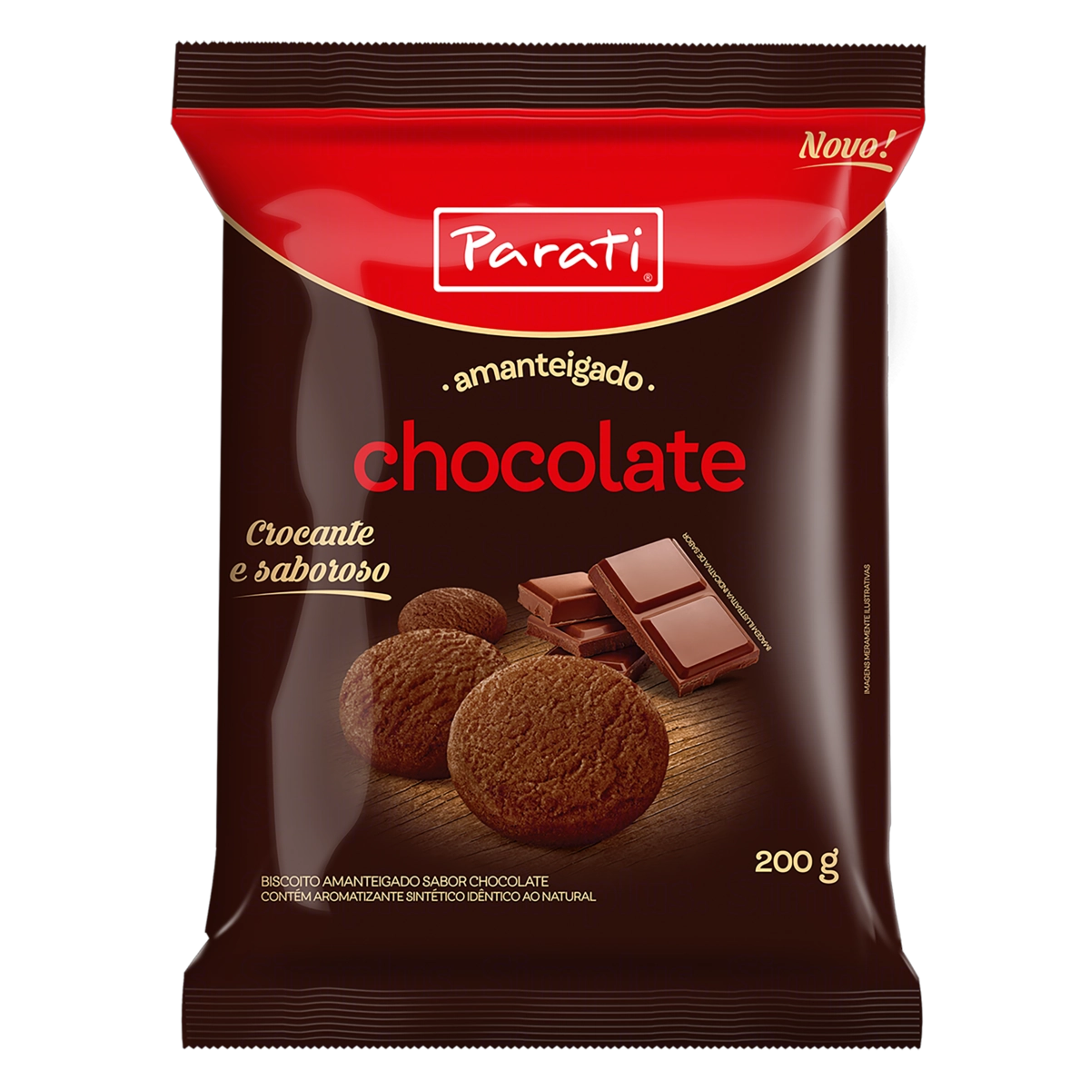 Biscoito Amanteigado Chocolate Parati Pacote 200g