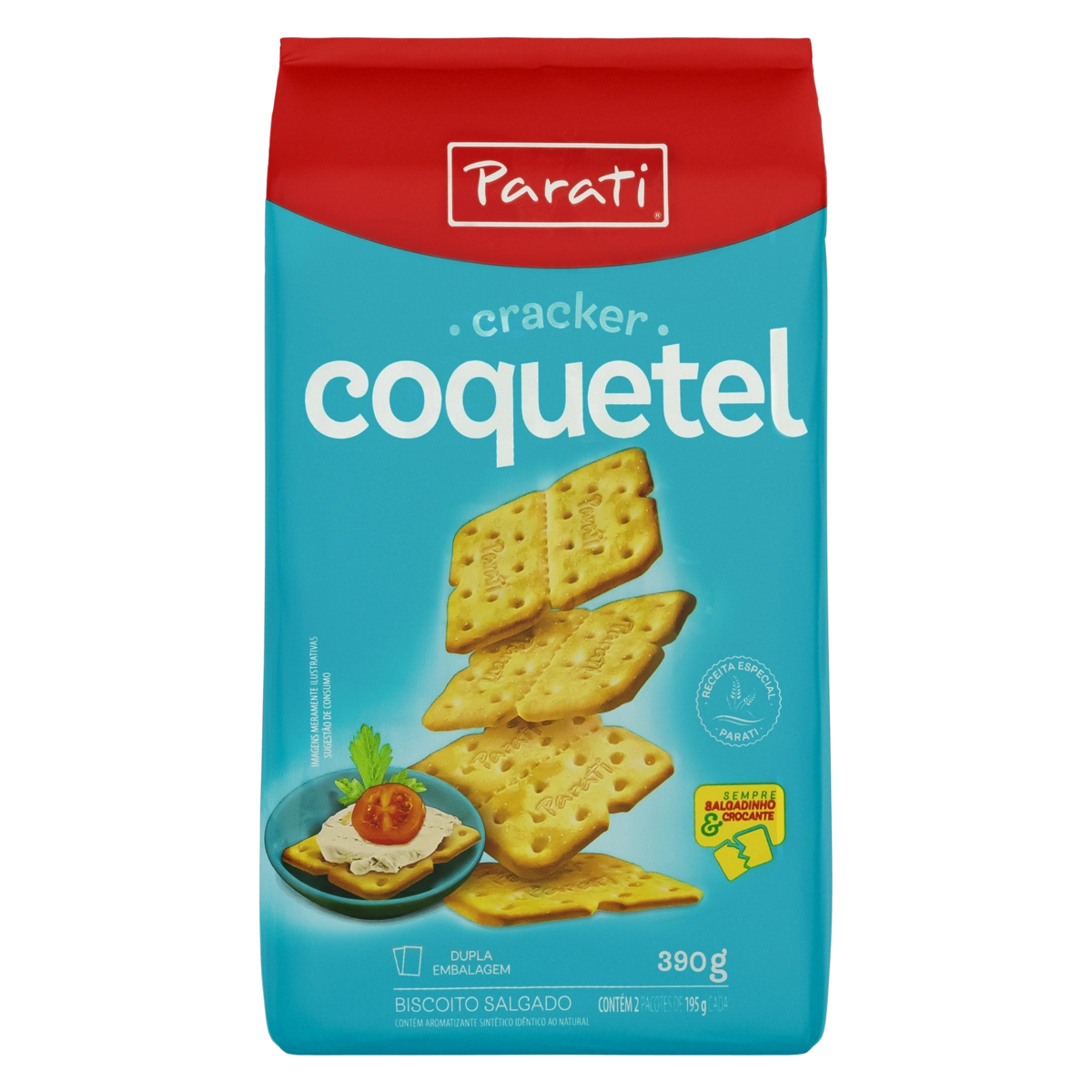 Biscoito Cracker Parati Coquetel Pacote 390g