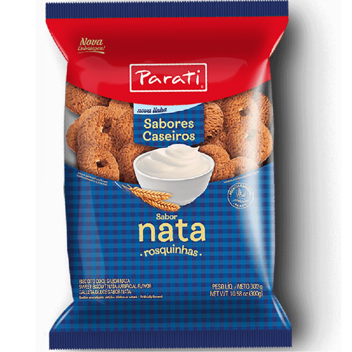 Biscoito Rosquinha Nata Parati Sabores Caseiros Pacote 300g