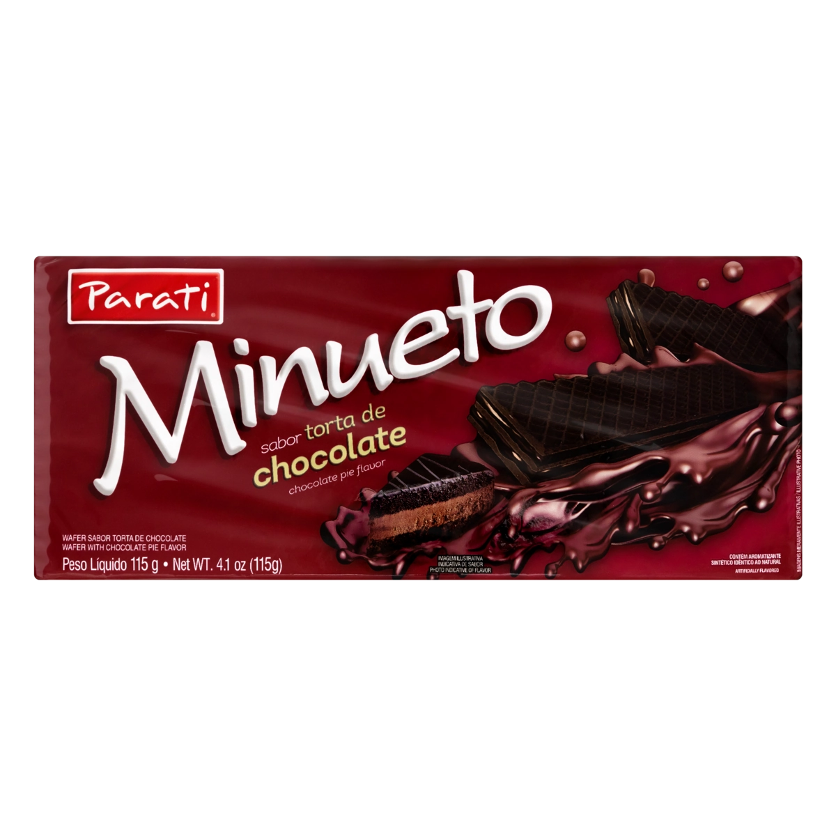 Biscoito Wafer Recheio Torta De Chocolate Minueto Pacote 115g