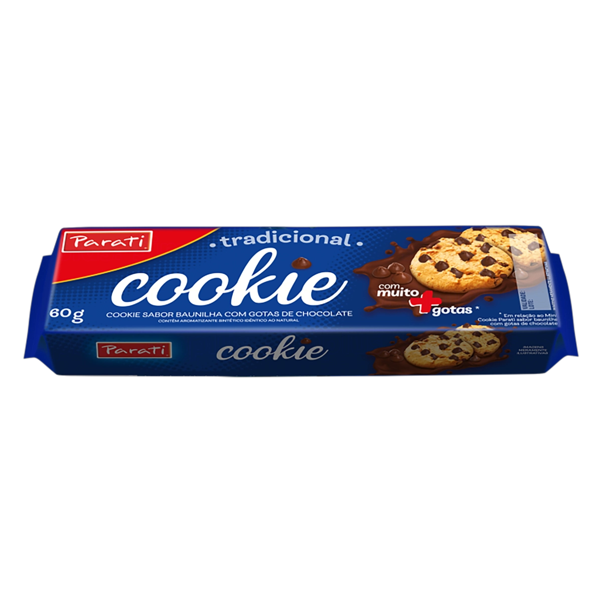 Biscoito Cookie Baunilha Com Gotas De Chocolate Parati Pacote 90g