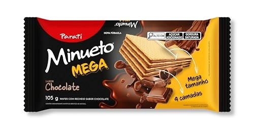 Biscoito Wafer Recheio Chocolate Minueto Mega Pacote 105g