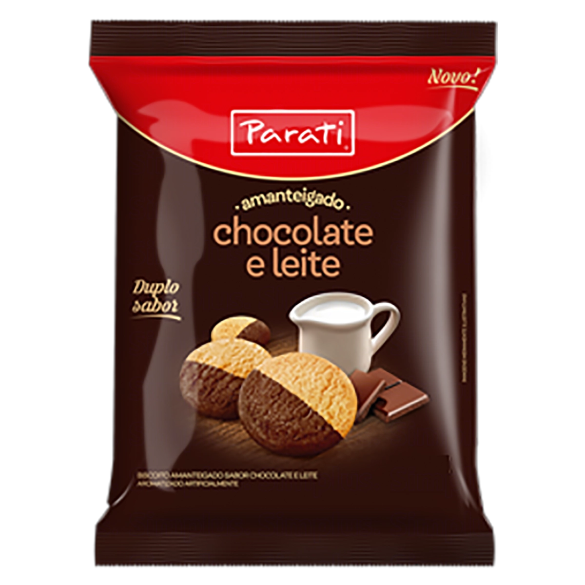 Biscoito Amanteigado Chocolate E Leite Parati Pacote 180g