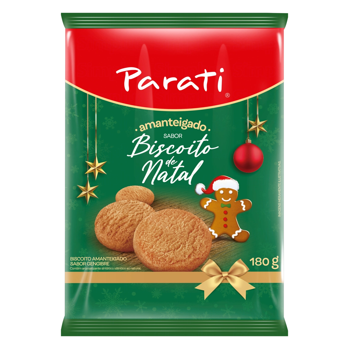 Biscoito Amanteigado De Natal Parati Pacote 180g
