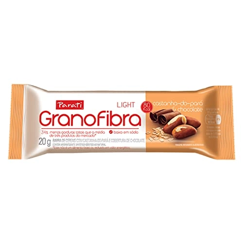 Barra De Cereal Castanha Do Pará Cobertura Chocolate Light Granofibra Pacote 20g