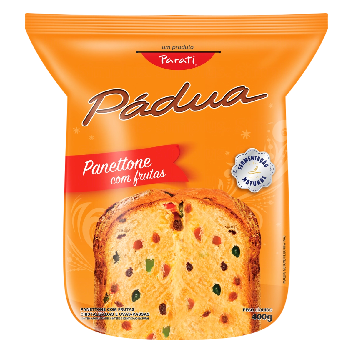 Panettone Com Frutas Pádua Pacote 400g