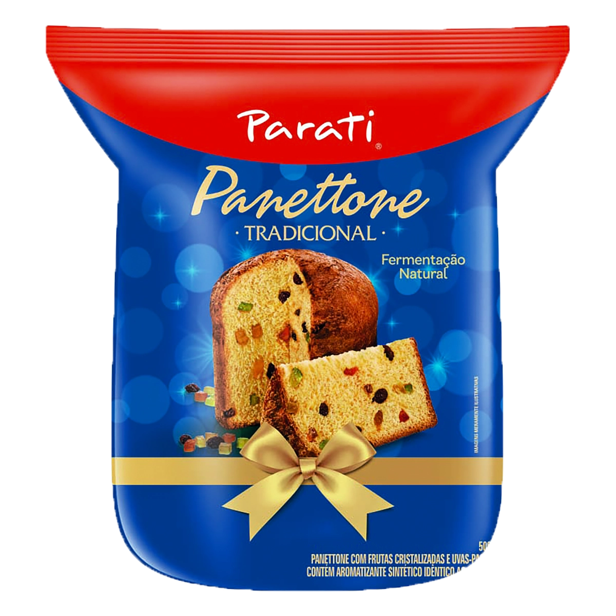 Panettone Com Frutas Cristalizadas E Uvas Passas Parati Caixa 500g