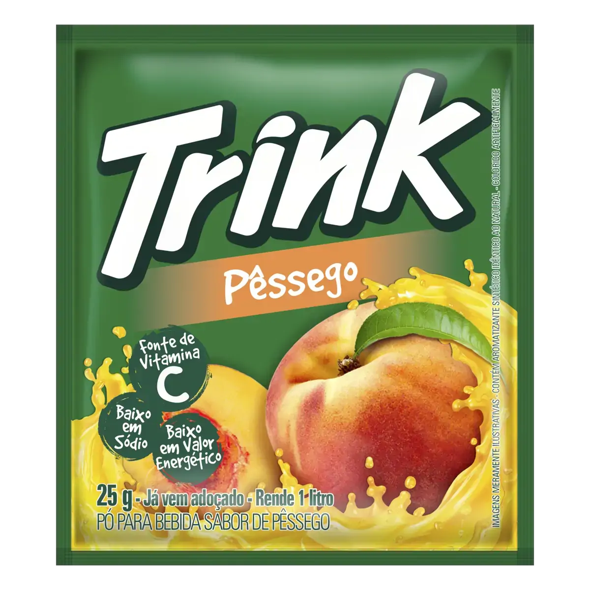 Refresco Em Pó Pêssego Trink Pacote 25g