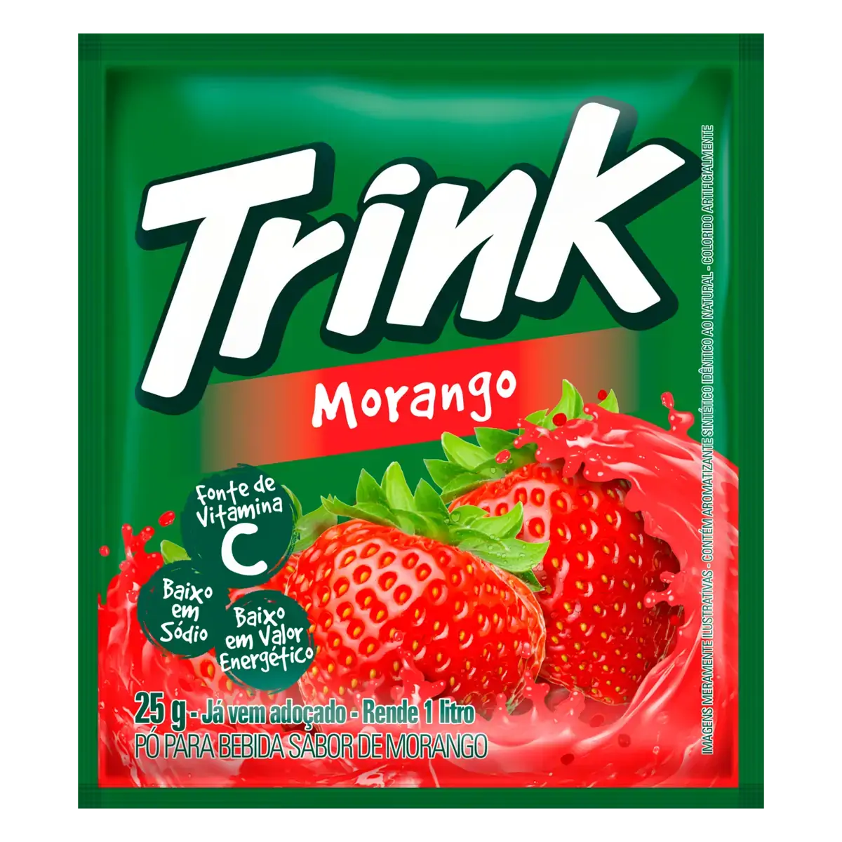 Refresco Em Pó Morango Trink Pacote 25g