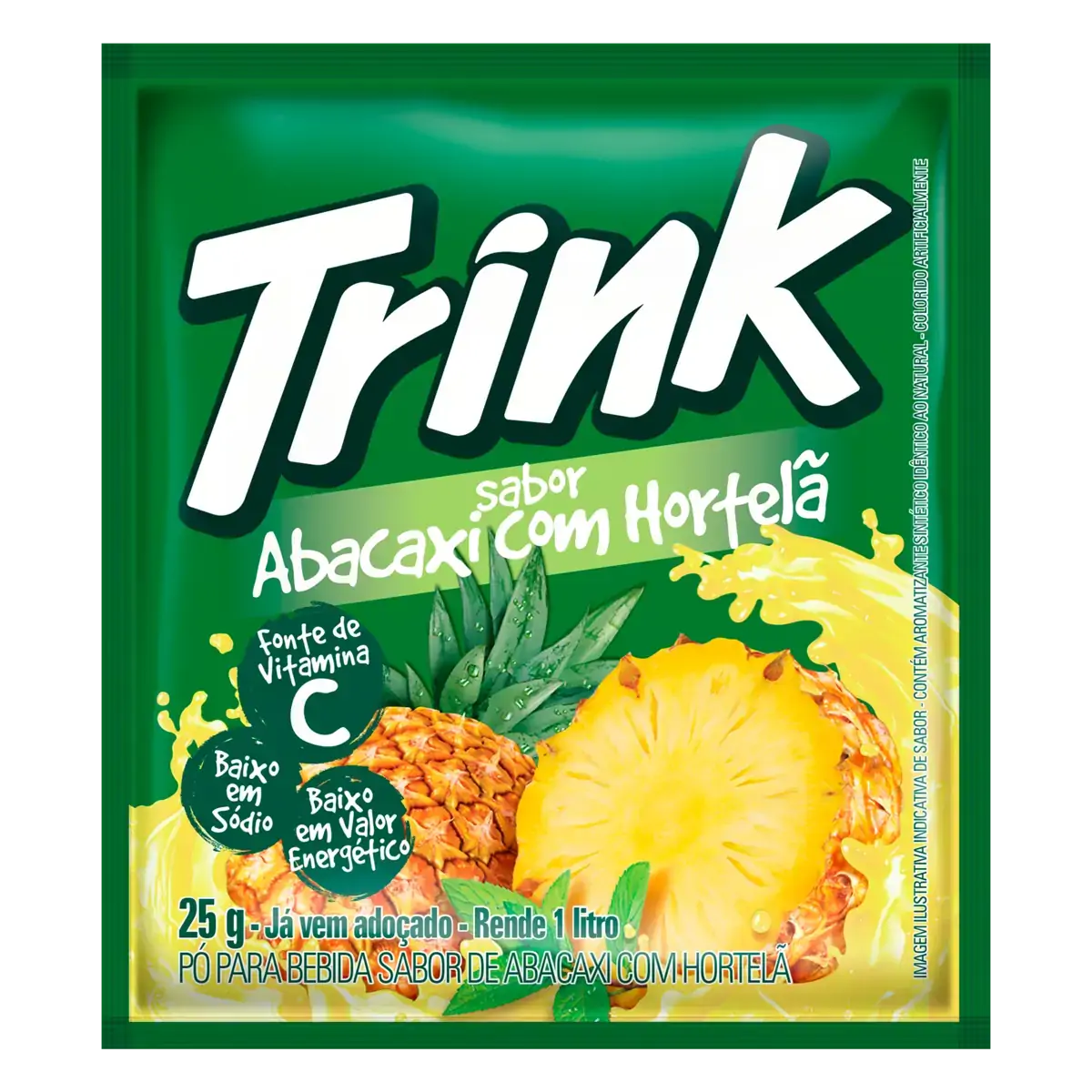 Refresco Em Pó Abacaxi Com Hortelã Trink Pacote 25g