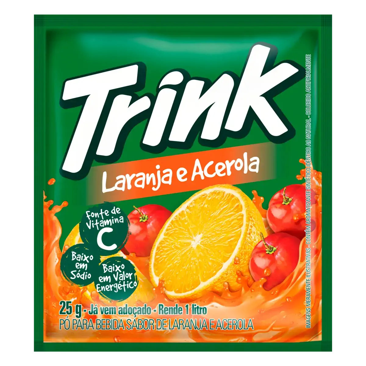 Refresco Em Pó Laranja E Acerola Trink Pacote 25g
