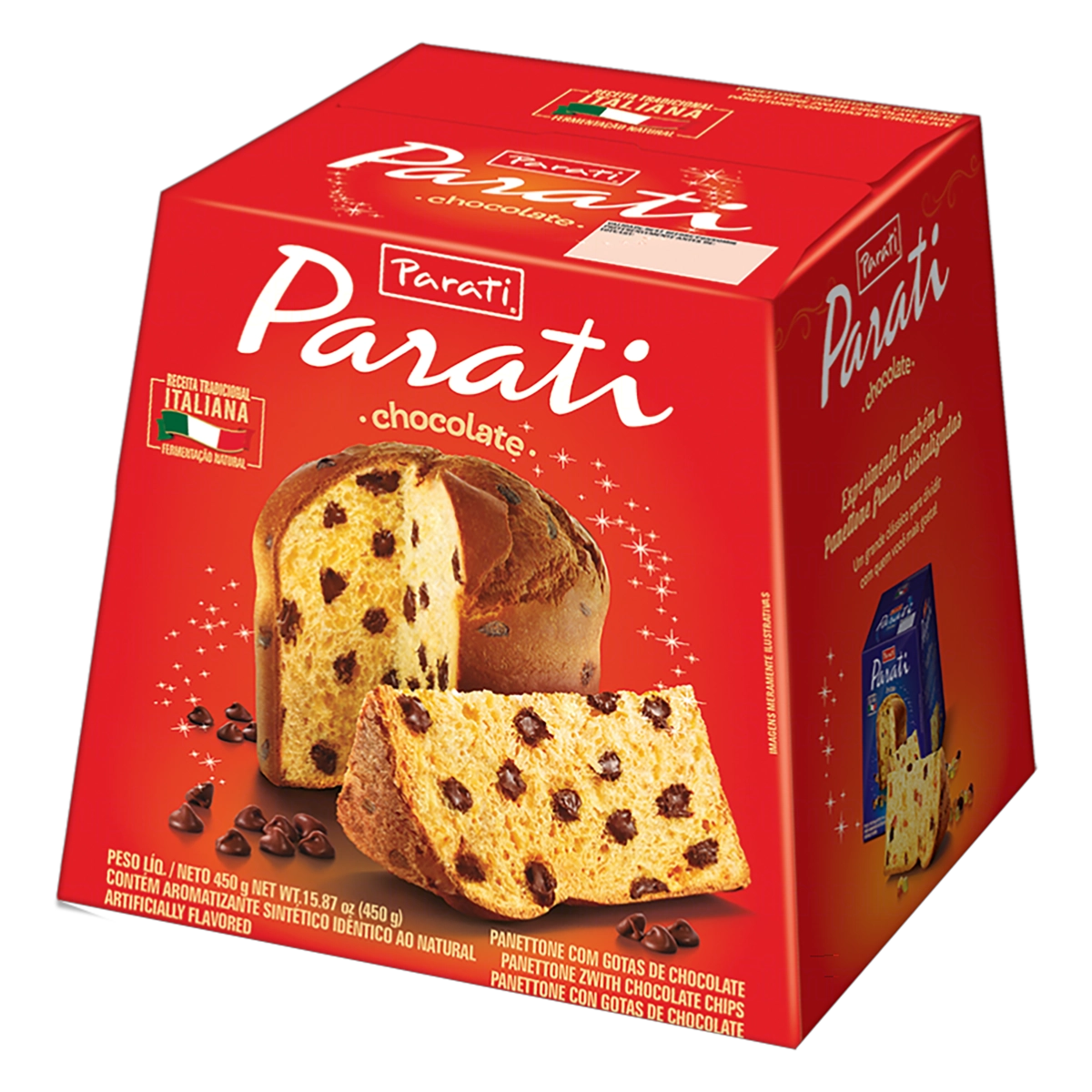 Panettone Com Gotas De Chocolate Parati Caixa 450g