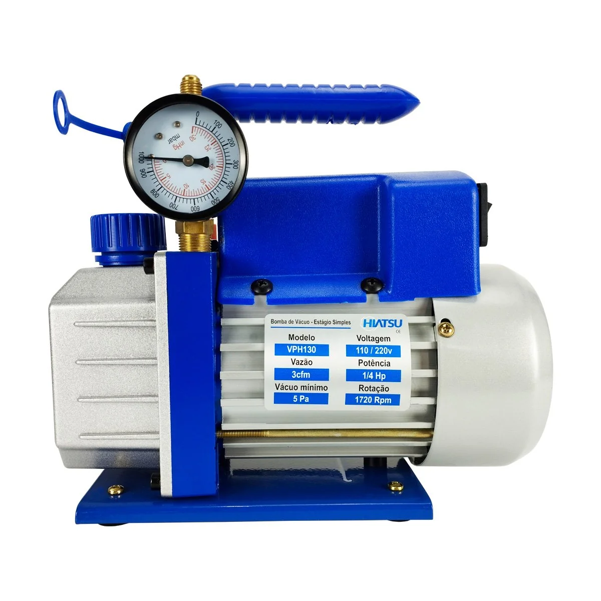 Kit Bomba De Vacuo 3cfm + Vacuometro Analogico Com Adaptador Universal 1 Unidade