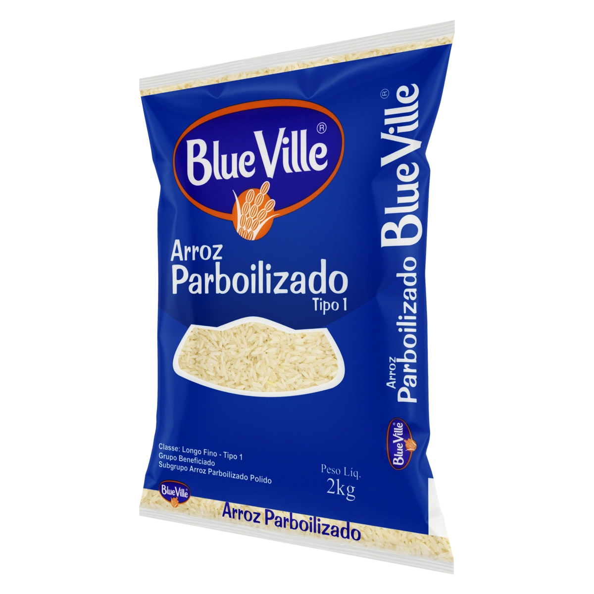 Arroz Parboilizado Tipo 1 Blue Ville Pacote 2kg