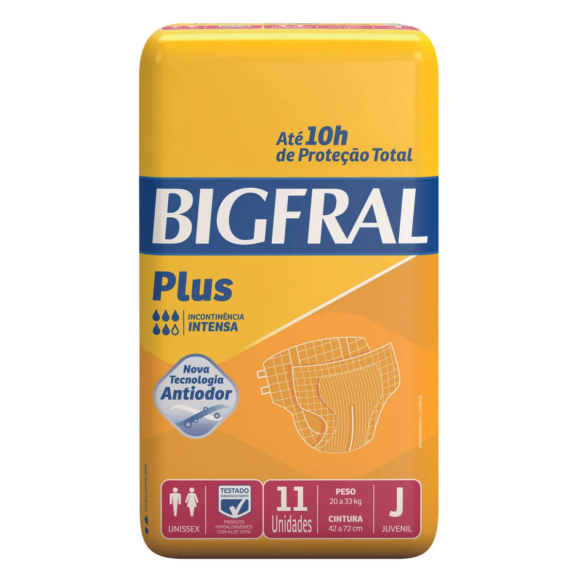 Fralda Descartável Juvenil Bigfral Plus Pacote 11 Unidades
