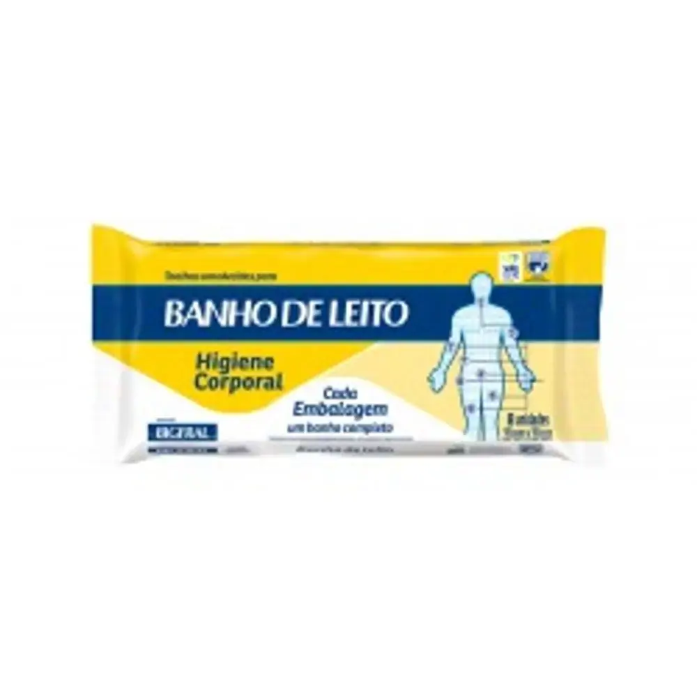 Toalha Umid P/adulto Bigfral Banho Leito C/8