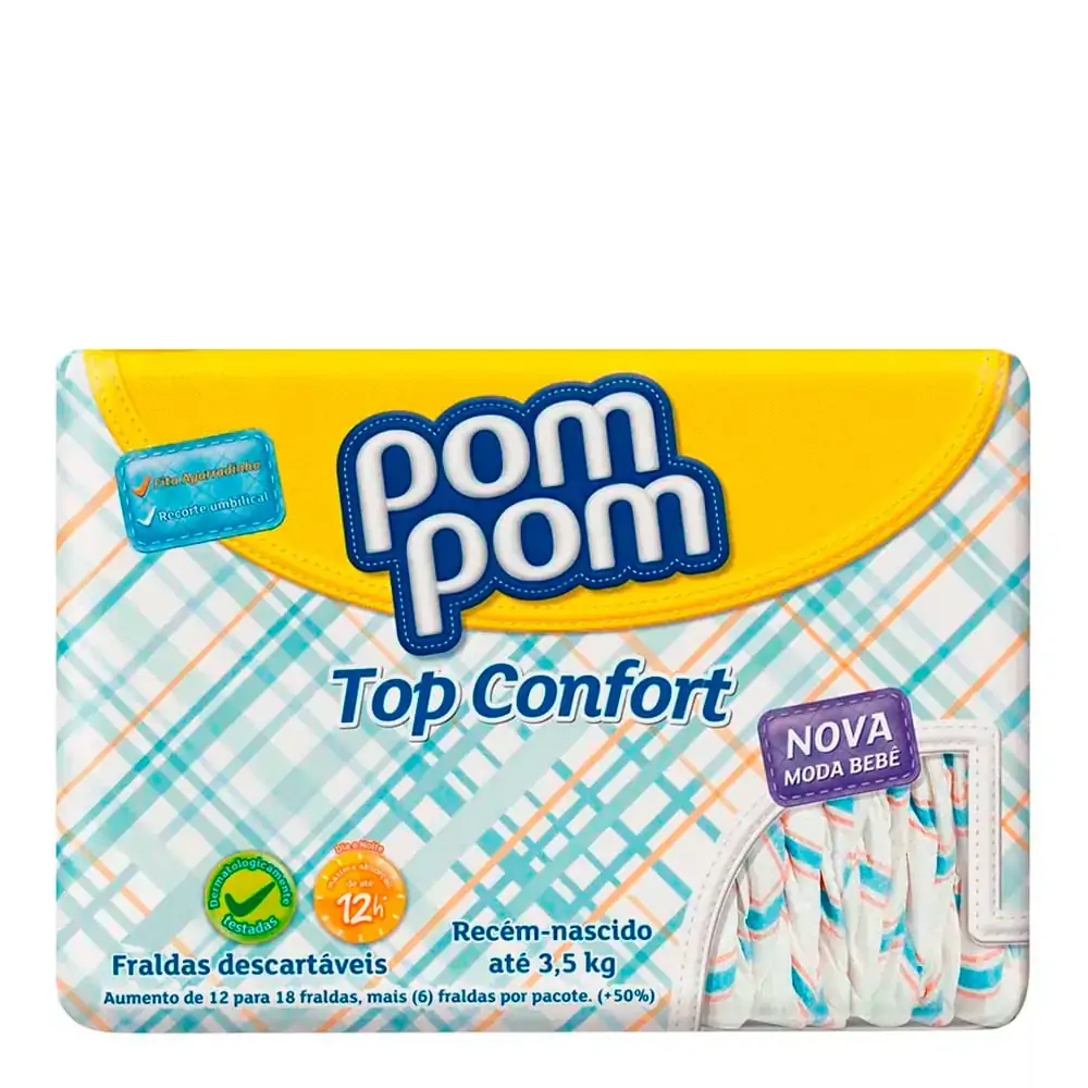 Fralda Desc.pom Pom Topc.rn 18un