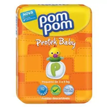 Fralda Desc.pom Pom Prot.bab.p 10un