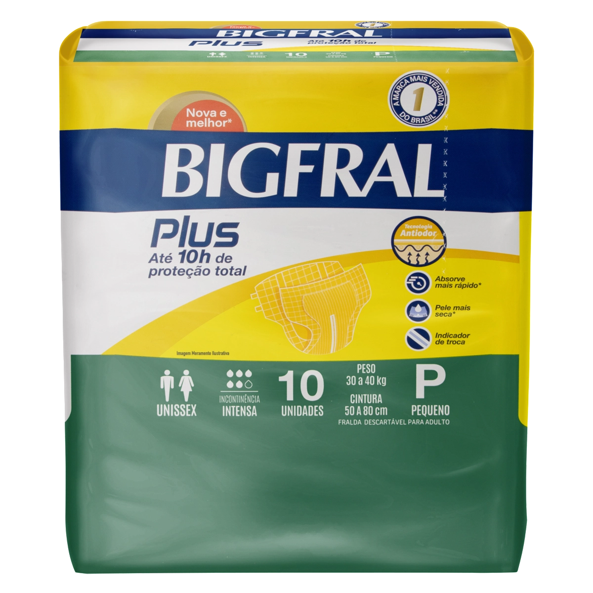 Fralda Descartável Geriátrica Bigfral Plus P 10unidade