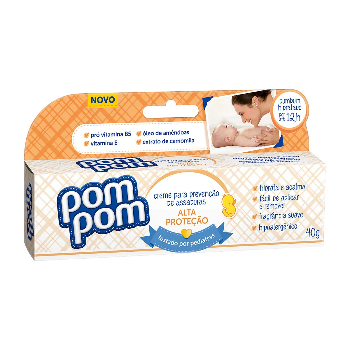 Creme Preventivo De Assaduras Alta Proteção Suave Pom Pom Caixa 40g