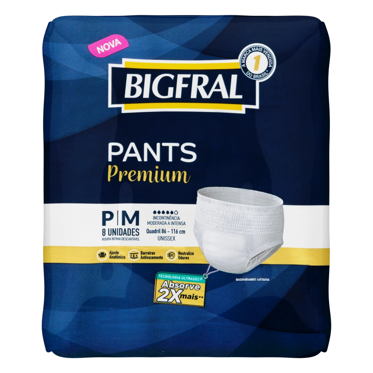 Roupa Íntima Descartável Bigfral PQ/MD 8 Unidades