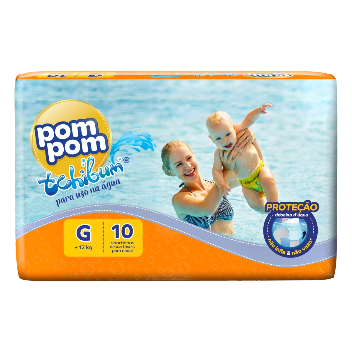 Fralda Descartável Infantil Shortinho Pom Pom Tchibum G Pacote 10 Unidades