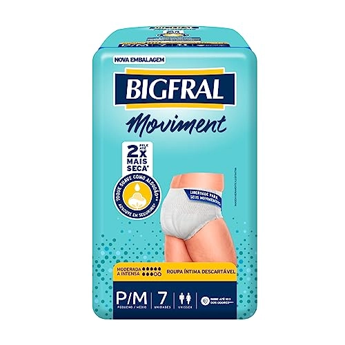Roupa Íntima Descartável Bigfral Moviment P/M Com 7 Unidades