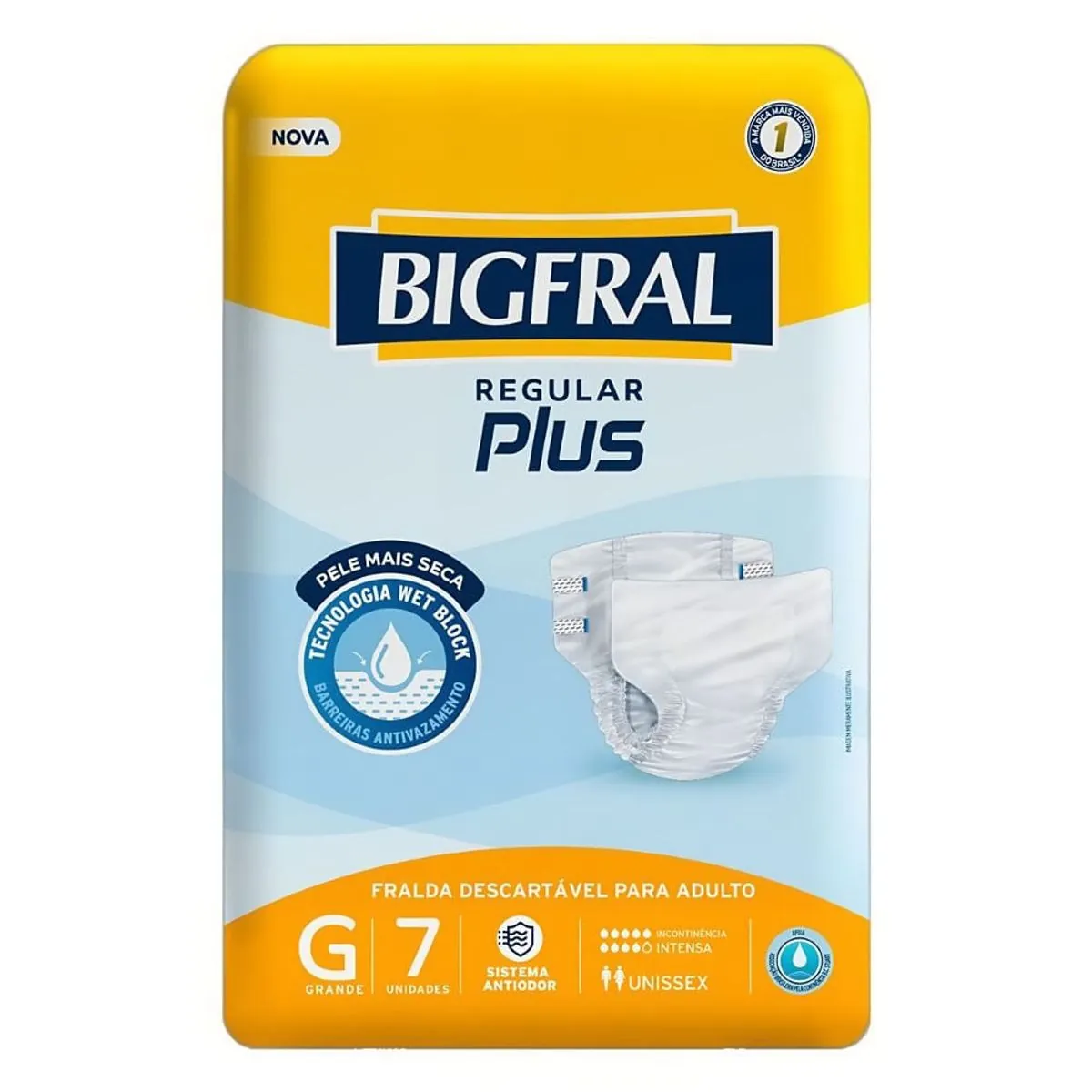 Fralda Geriátrica Bigfral Plus Regular G - 7 Unidades