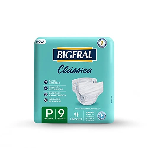 Fralda Descartável Adulto Bigfral Clássica P Pacote 9 Unidades