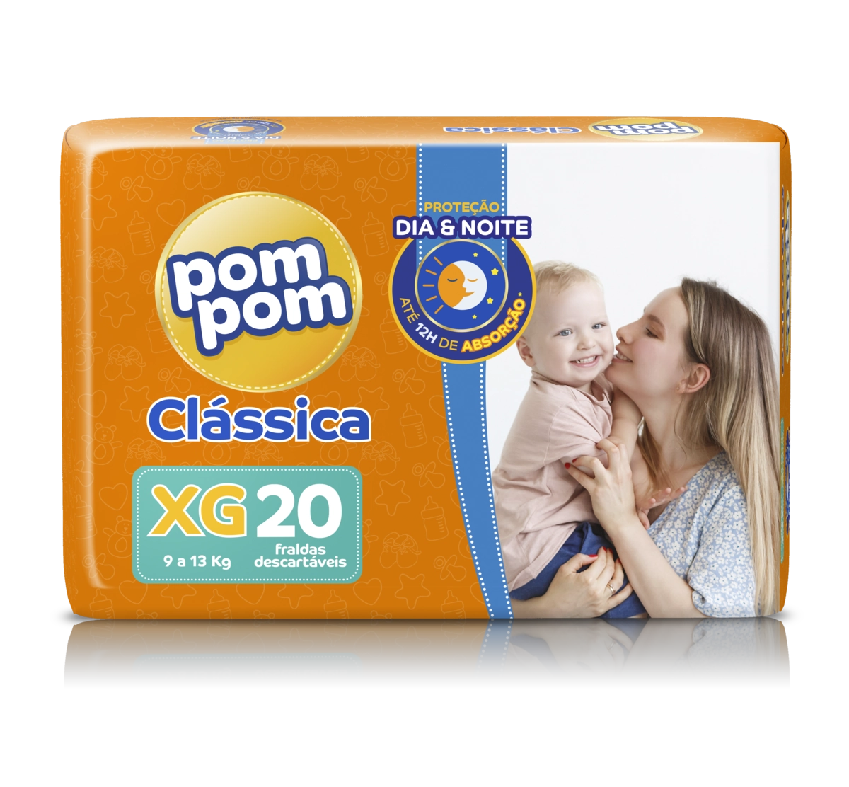 Fralda Descartável Infantil Pom Pom Clássica Xg Pacote 20 Unidades