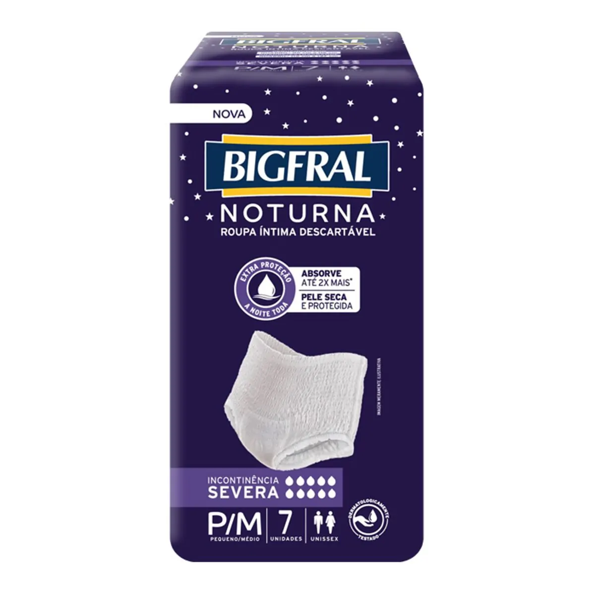 Roupa íntima Descartável Unissex Bigfral Noturna P/m Pacote 7 Unidades