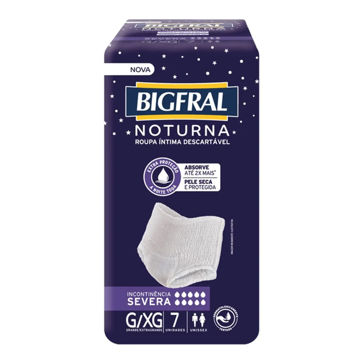 Roupa íntima Descartável Unissex Bigfral Noturna G/xg Pacote 7 Unidades