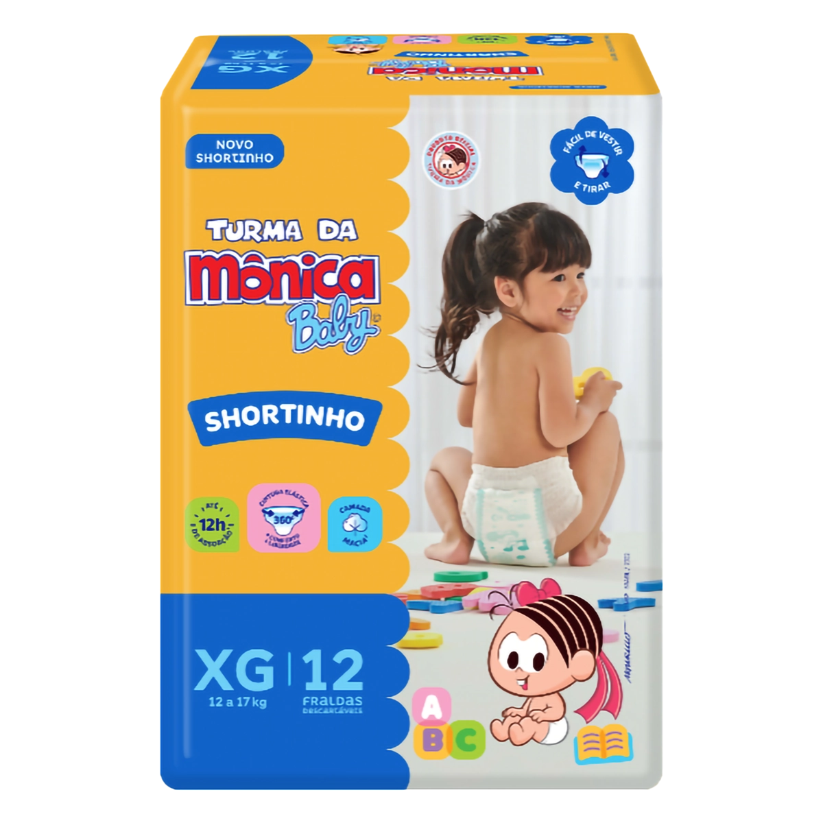 Fralda Descartável Shortinho Turma Da Mônica Baby Xg Pacote 12 Unidades