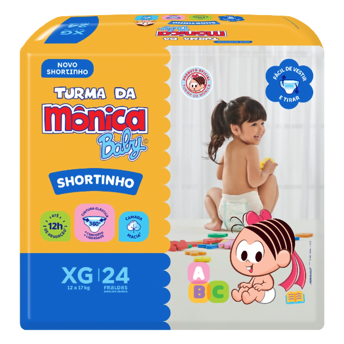 Fralda Descartável Shortinho Turma Da Mônica Baby Xg Pacote 24 Unidades
