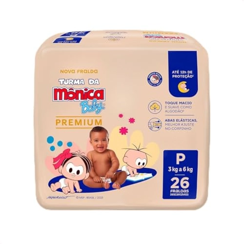 Fralda Descartável Turma Da Mônica Baby Premium P Pacote 26 Unidades