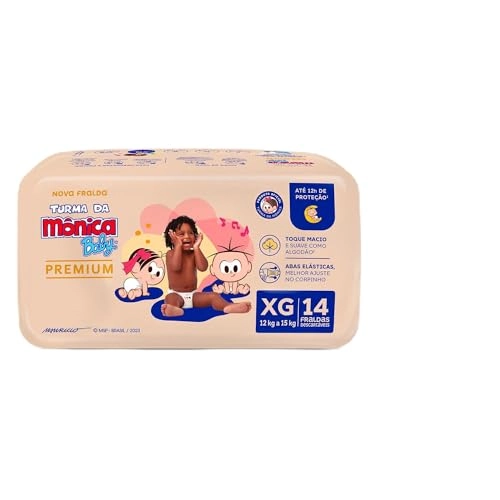 Fralda Descartável Turma Da Mônica Baby Premium Xg Pacote 14 Unidades