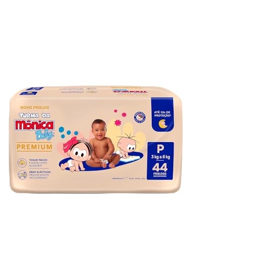 Fralda Descartável Turma Da Mônica Baby Premium P Pacote 44 Unidades