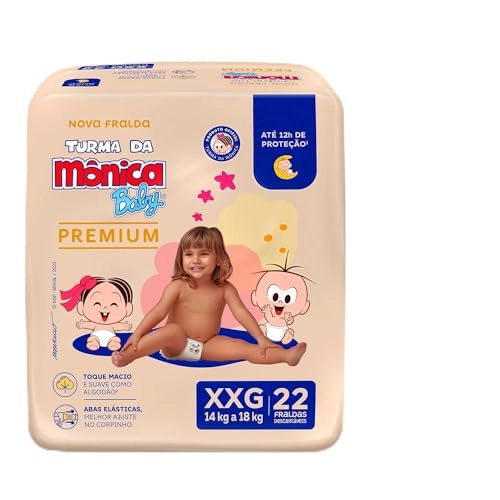 Fralda Descartável Turma Da Mônica Baby Premium Xxg Pacote 22 Unidades