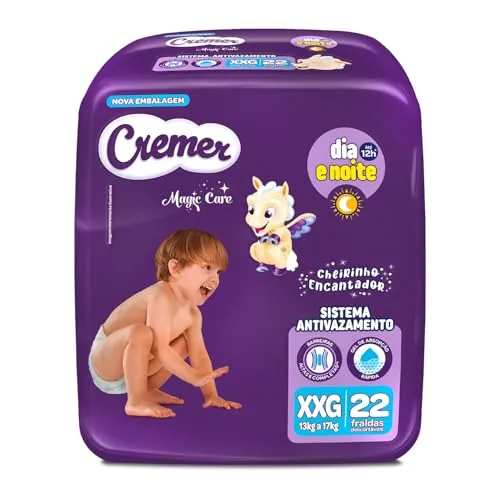 Fralda Descartável Infantil Cremer Magic Care Xxg Pacote 22 Unidades