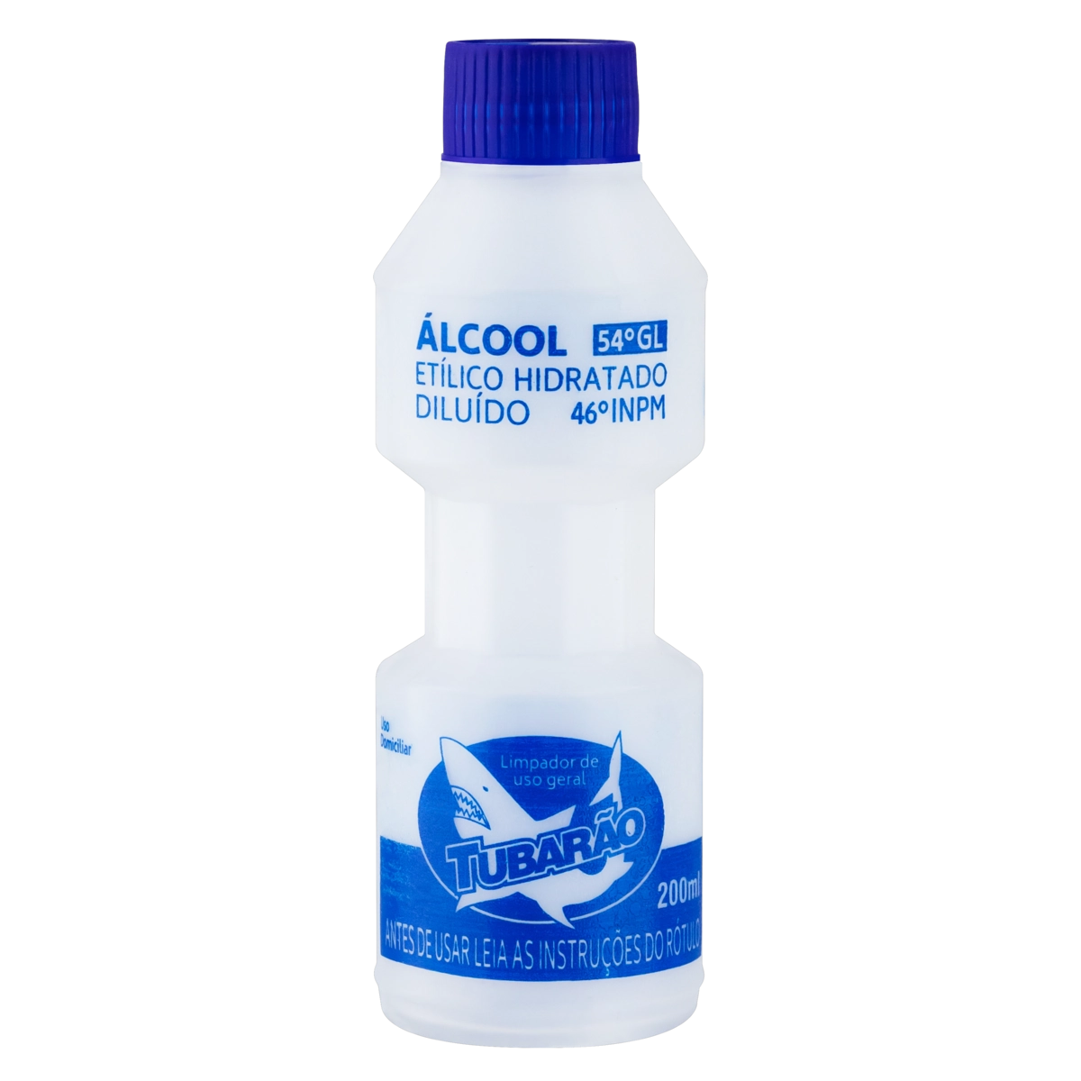 álcool Líquido 46 Inpm Tubarão Frasco 200ml